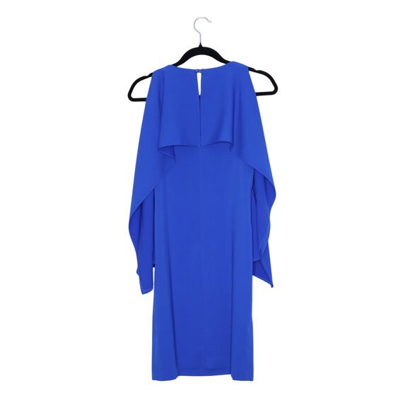 JENNIFER TATTANELLI Cold Shoulder Mini Shift Dress Blue Cape Women's 40/ US 8 - Picture 7 of 10